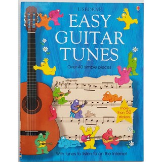 Easy guitar tunes over 50 pieces for beginners with more than 50 stickers  with tunes to listen to on the internet