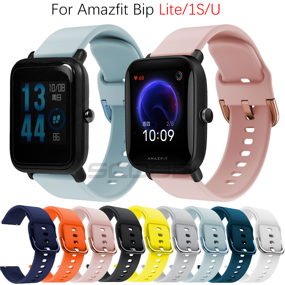 สายนาฬิกาข้อมือซิลิโคน 20 มม. สําหรับ Xiaomi Huami Amazfit bip Lite 1S bip 3 bip u pro bip s