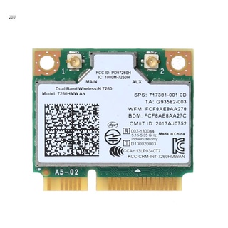 Quu การ์ดไร้สาย 7260 7260HMW Dual Band 2.4+5G 300M 802.11a/b/g/N WiFi BT 4.0-N Half Mini PCI-E สําหรับ Dell Asus Sony Acer