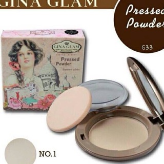 แป้งอ้ดแข็งผสมรองพื้นผสมรองพื้น Pressed Powder By Gina Glam G33