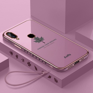 เคส Vivo Y97 เคส Vivo Z3I เคส Vivo Y20 เคส Vivo Y91C เคส Vivo Y73S เคส Vivo X9 เคส Vivo X20 เคสโทรศัพท์มือถือซิลิโคน Tpu ลายใบเมเปิ้ลน่ารักพร้อมเชือกคล้องสําหรับ