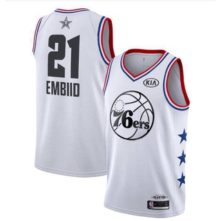 เสื้อกีฬาแขนกุด ลายทีมชาติฟุตบอล NBA Jersey Philadelphia 76ers 2019