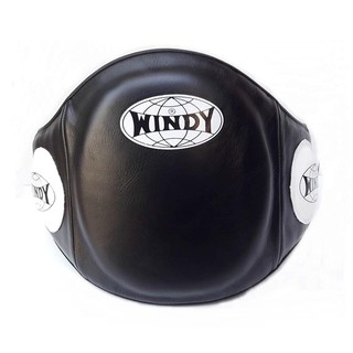 Windy Belly Pads protector Black for Training Muay Thai MMA K1 เป้าท้องวินดี้ หนังแท้ สีดำ (S,M,L) สำหรับป้องกันหน้าท้อง