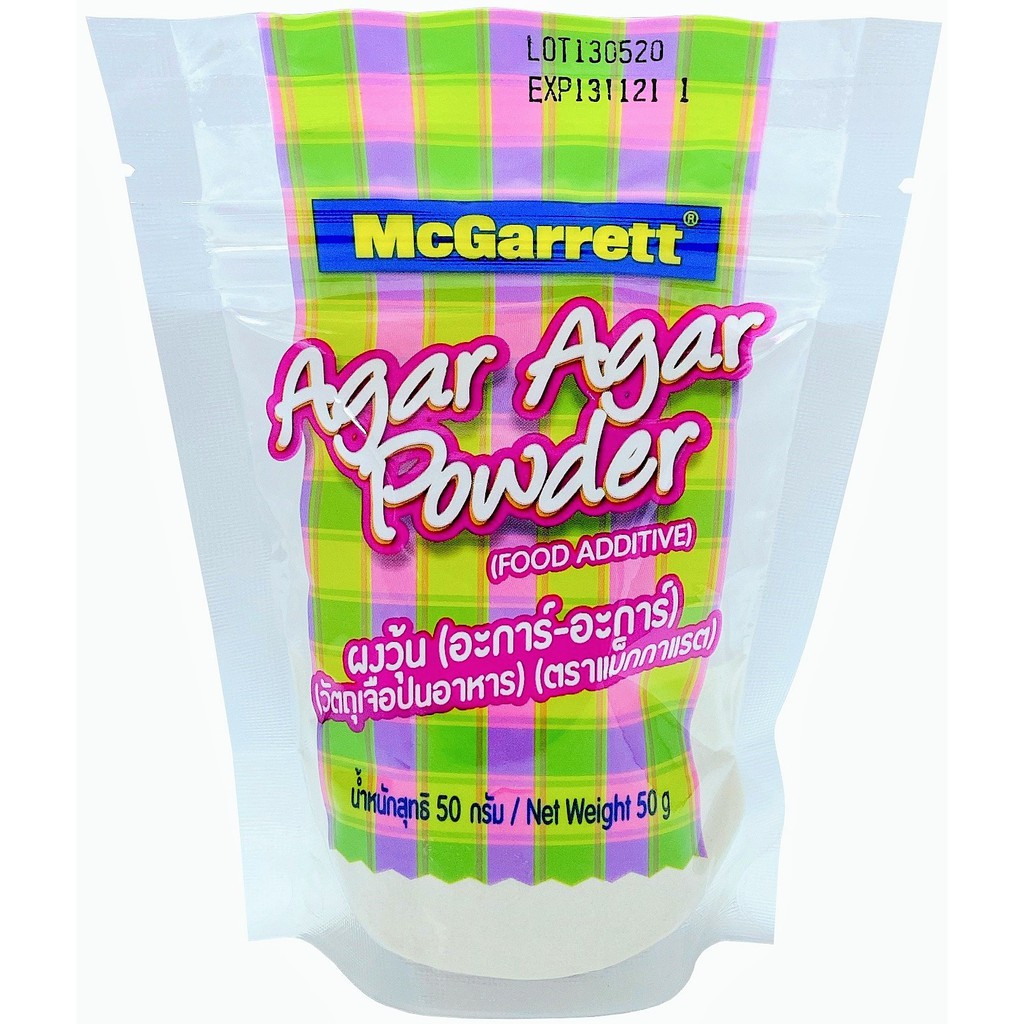🔥แนะนำ!! แม็กกาแรต ผงวุ้นอะการ์อะการ์ 50 กรัม Mcgarett Agar Agar Powder 50 g