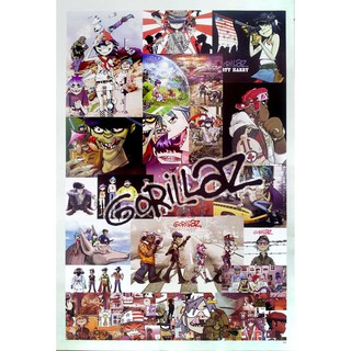 โปสเตอร์ วง ดนตรี Gorillaz กอริลลาซ รูป ภาพ ติดผนัง สวยๆ poster 34.5 x 23.5 นิ้ว (88 x 60 ซม.โดยประมาณ)