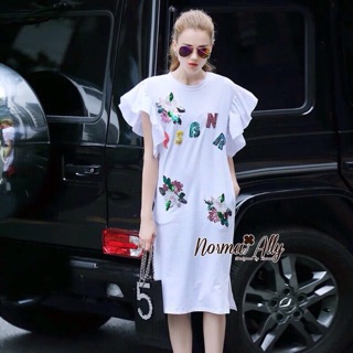 เดรสผ้ายืดปักเลื่อม