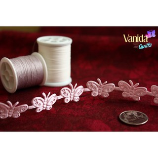 เทปตกแต่ง รูปผีเสื้อ DIY Butterfly Tape แบบไม่มีกาว สีชมพู กว้าง 1.5 ซม. จำนวน 1 หลา (รหัส Soi-25)
