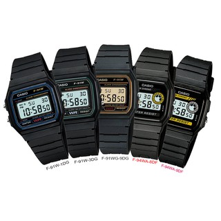 CASIO ผู้ชายรุ่น F-91W-1 F-91W-3 F91WG-9 F-94WA-8 F-94WA-9 ของแท้รับประกัน1ปี F-91W F-91 F-94 F91 F94