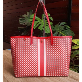 🎀 (สด-ผ่อน) กระเป๋าสะพายชอปปิ้งสีแดง TORY BURCH T ZAG TOTE 64206 สี  RED TZAG MFO