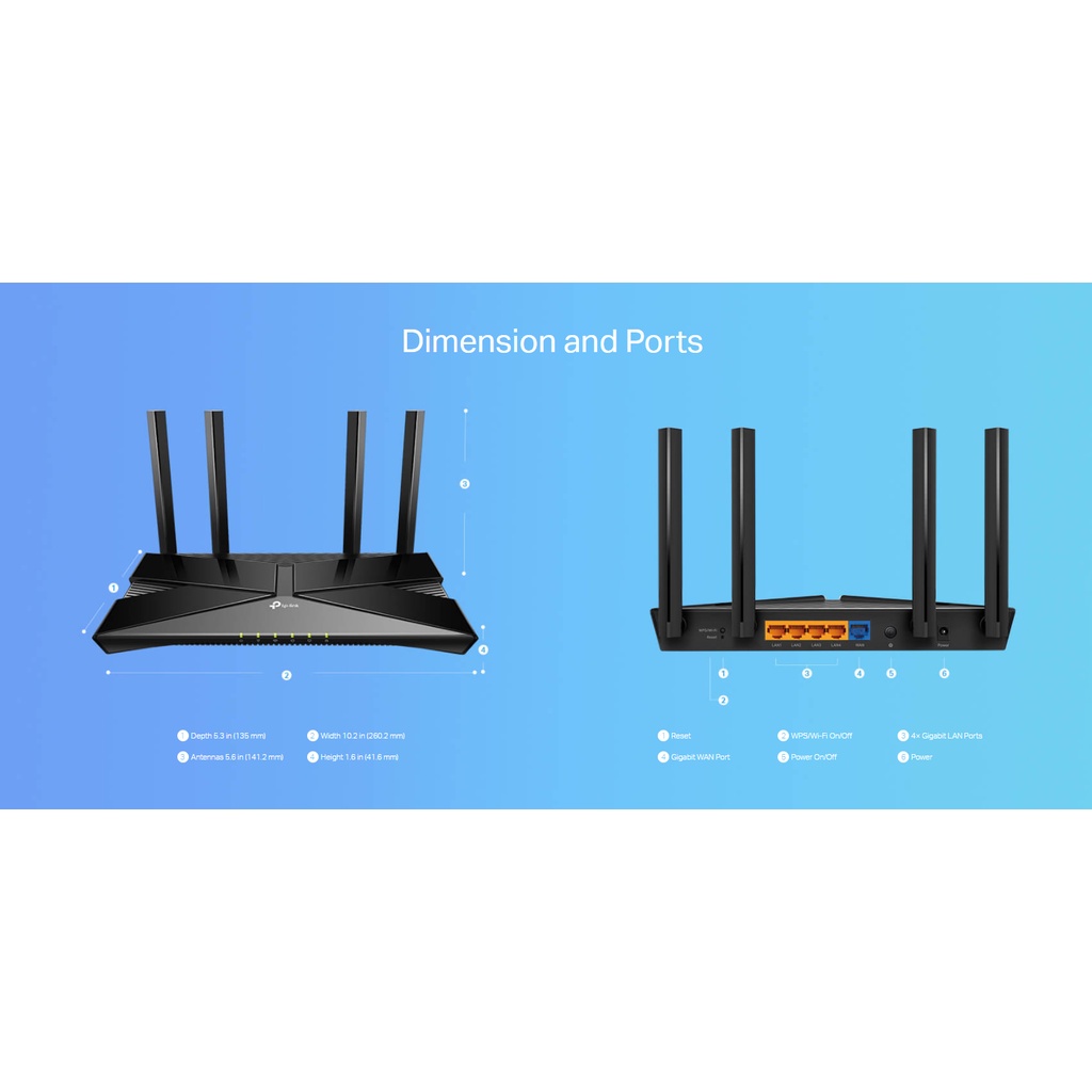 ROUTER (ใส่ซิมไม่ได้) TP-LINK ARCHER AX23 AX1800 Dual-Band Wi-Fi 6 Router ประกันตลอดการใช้งาน * ของแท้ประกันศูนย์*
