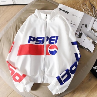 เสื้อแจ็คเก็ต พิมพ์ลาย Pepsi แฟชั่น สำหรับผู้หญิง