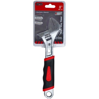 ประแจเลื่อนชุบซาตินด้ามยาง HACHI 8 นิ้ว ประแจ SATIN PLATED ADJUSTABLE WRENCH HACHI 8"