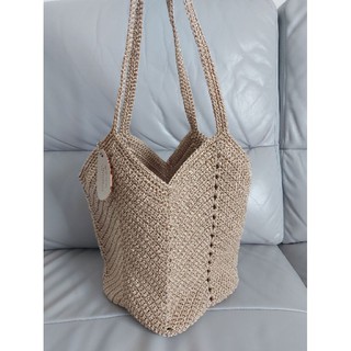 ส่งต่อmiddle granny bag สีโอวัลติน merminty.handicrafts