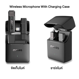 Molisa รุ่นใหม่ ios/typeC/3.5mm ไมโครโฟนไร้สาย พร้อมกล่องชาร์จ ไมค์ไลฟ์สด Charging Caseไมค์ไร้สาย