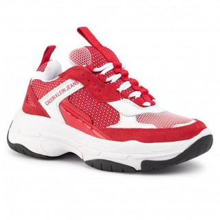 CALVIN KLEIN JEANS รองเท้าผ้าใบผู้หญิง | MAYA Sneakers in WHITE RED