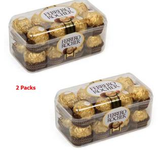 [แพ็ค 2 กล่อง ]Ferrero Rocher เฟอร์เรโรรอชเชอร์ช็อกโกแลต 16 ลูก (สินค้านำเข้า)