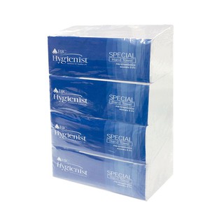 ไฮจีนิสท์ กระดาษเช็ดมือ 2 ชั้น 250 แผ่น (4 ห่อ) Hygienist 2-ply hand towel 250 sheets (4 packs)