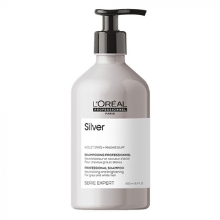 Loreal  Silver Shampoo ลอรีอัล แชมพู ซิลเวอร์ 500 มล. สำหรับ ผมโทน สีเทา ขาว แชมพูสีม่วง แชมพูสำหรับ ผมสีเทา