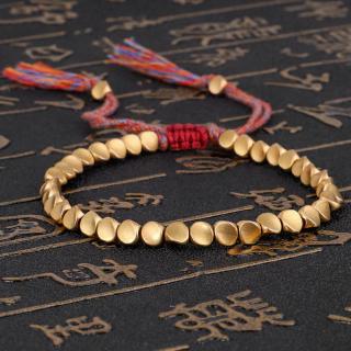 Handmade Tibetan Buddhist Braided Bracelets/ Cotton Copper Beads Lucky Rope Bracelet/Bangles For Women Men Thread Bracelets