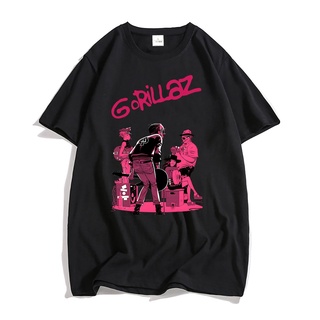 ขายดี!เสื้อยืด พิมพ์ลายวงร็อค Gorillaz UK สไตล์ฮิปฮอปS-5XL