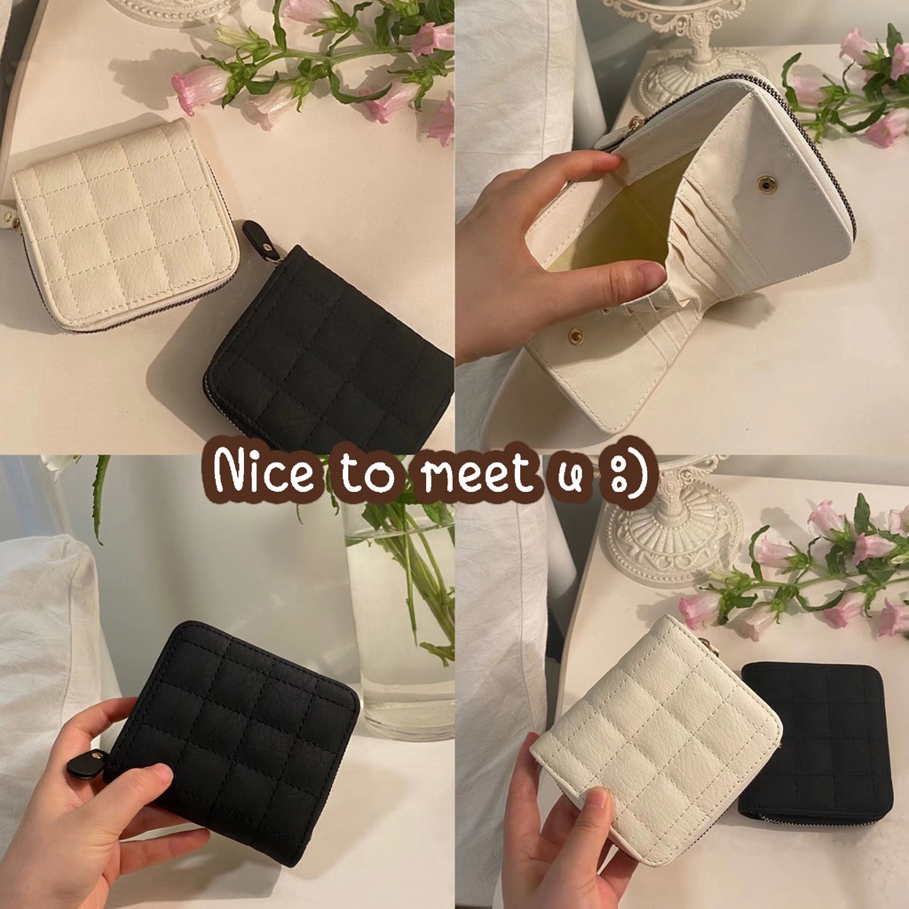 พร้อมส่งจากไทย กระเป๋าสตางค์ผุ้หญิง กระเป๋าสตางค์ใบสั้น หนัง PU 001