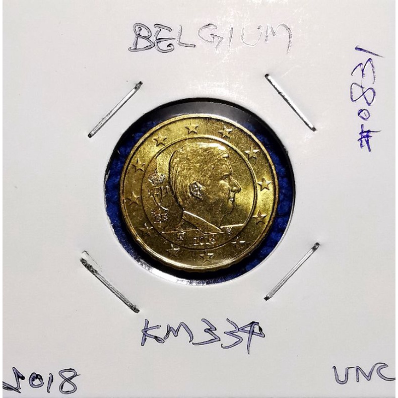 เหรียญ​ต่างประเทศ​ เบลเยี่ยม​ Belgium, ยูโร, 10 Euro​ Cent, #​0831,ใช้แล้ว​