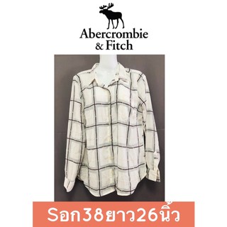 Abercrombie เสื้อเชิ้ตผ้าใส่สบาย ป้ายถูกตัดออก