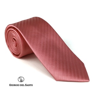 Giorgio Del Sarto Necktie Silk Pink with Fabric Texture เนคไทผ้าไหมสีชมพูมีเท็กเจอร์