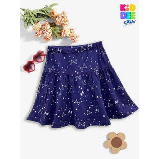 KiddeeCrew กระโปรงสั้นกรมลายเส้นจุดขาว Short skirt with white polka dots เหมาะสำหรับอายุ 2-10 ปี