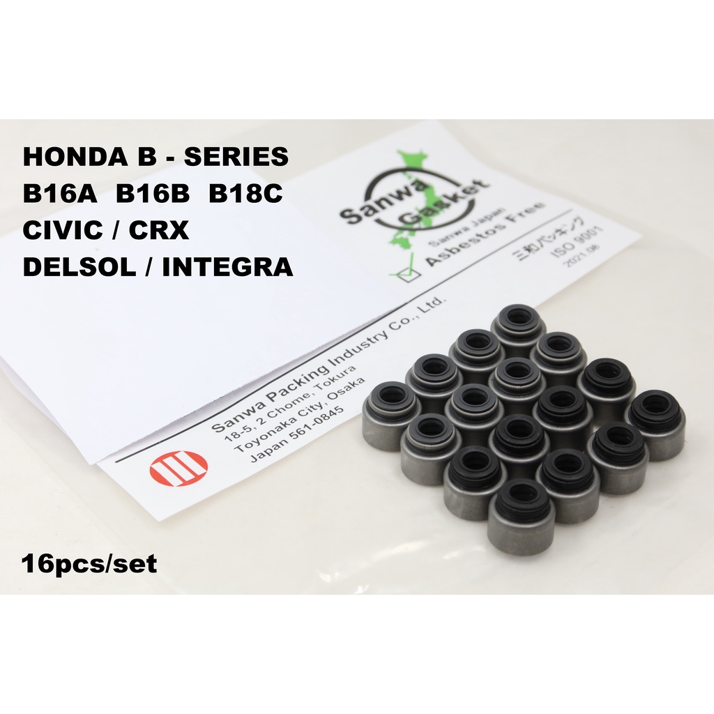 SANWA Japan Viton Valve Seal - Honda Civic EF9 EG6 EK9 Delsol CRX Integra DC2 พร้อม B16A B16B B18C D