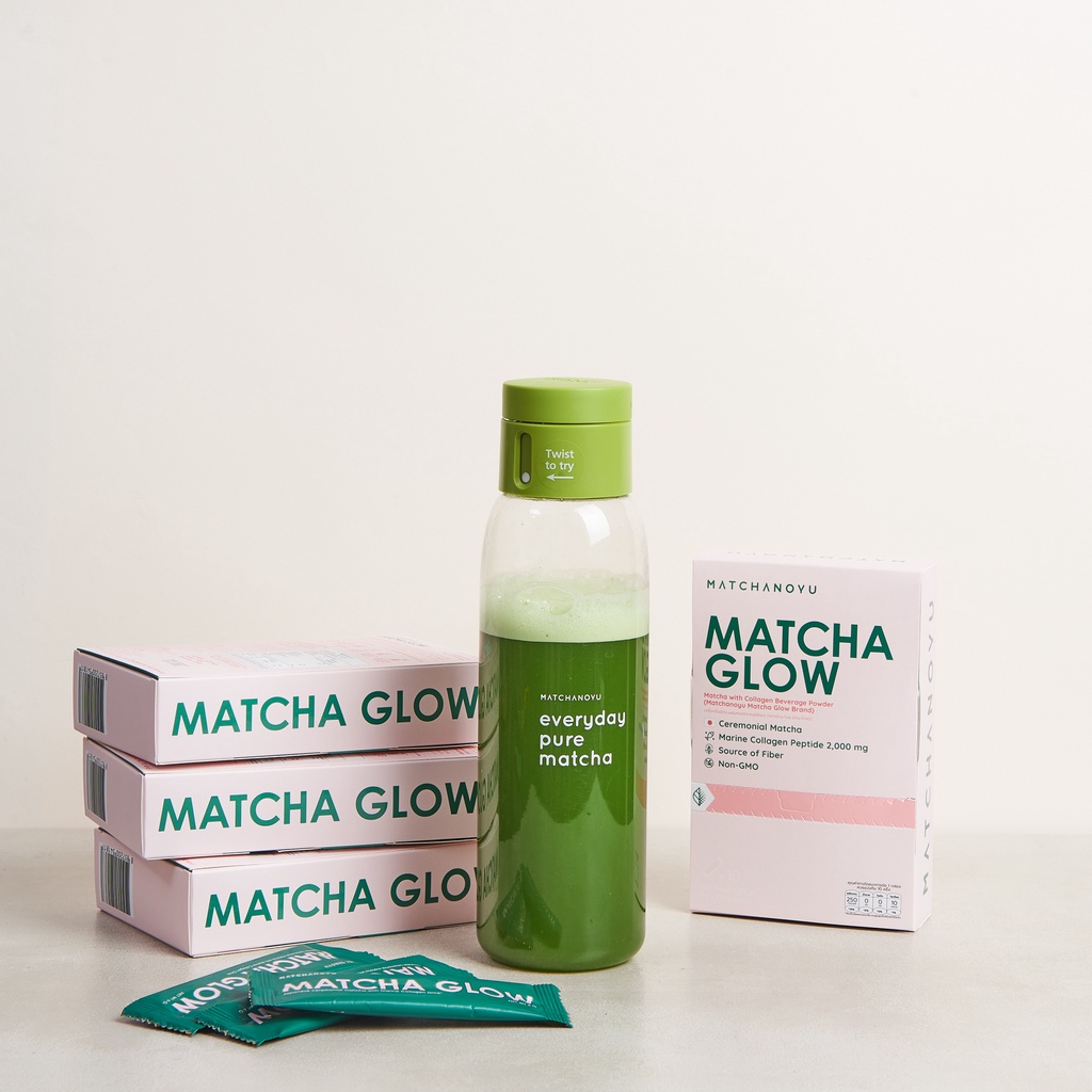 Matcha Glow -  มัทฉะเกรดพิธีชงชาผสมคอลลาเจน Ceremonial Matcha + Marine Collagen
