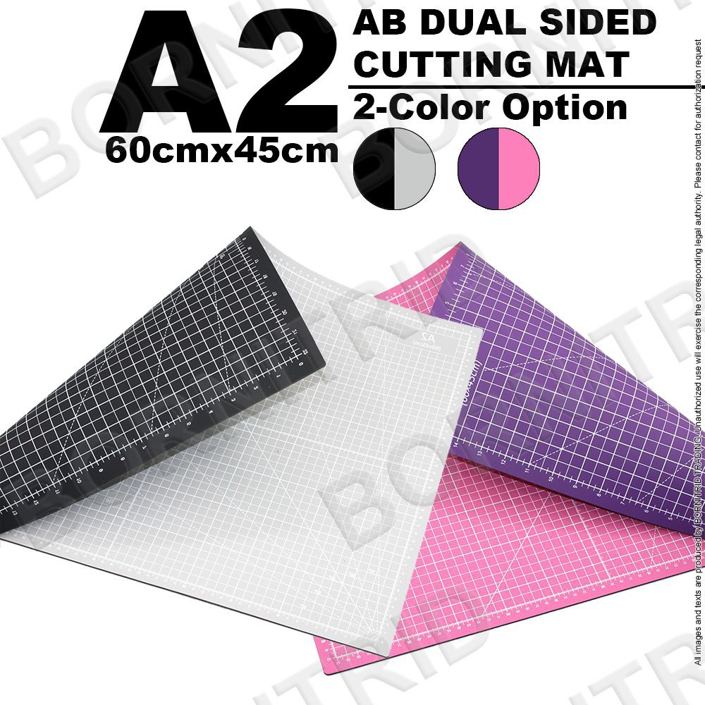 [สี 2 โทน ] A2 60 x 45 ซม. แผ่นรองตัด PVC สองด้าน