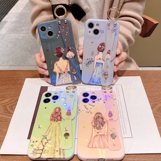 แฟชั่น แนวโน้ม ด้านหลัง เจ้าแม่ ไรน์สโตน สายรัดข้อมือ เคส Samsung Galaxy s22 plus ultra note8 note9 note10 plus note20 ultra 4G 5G case