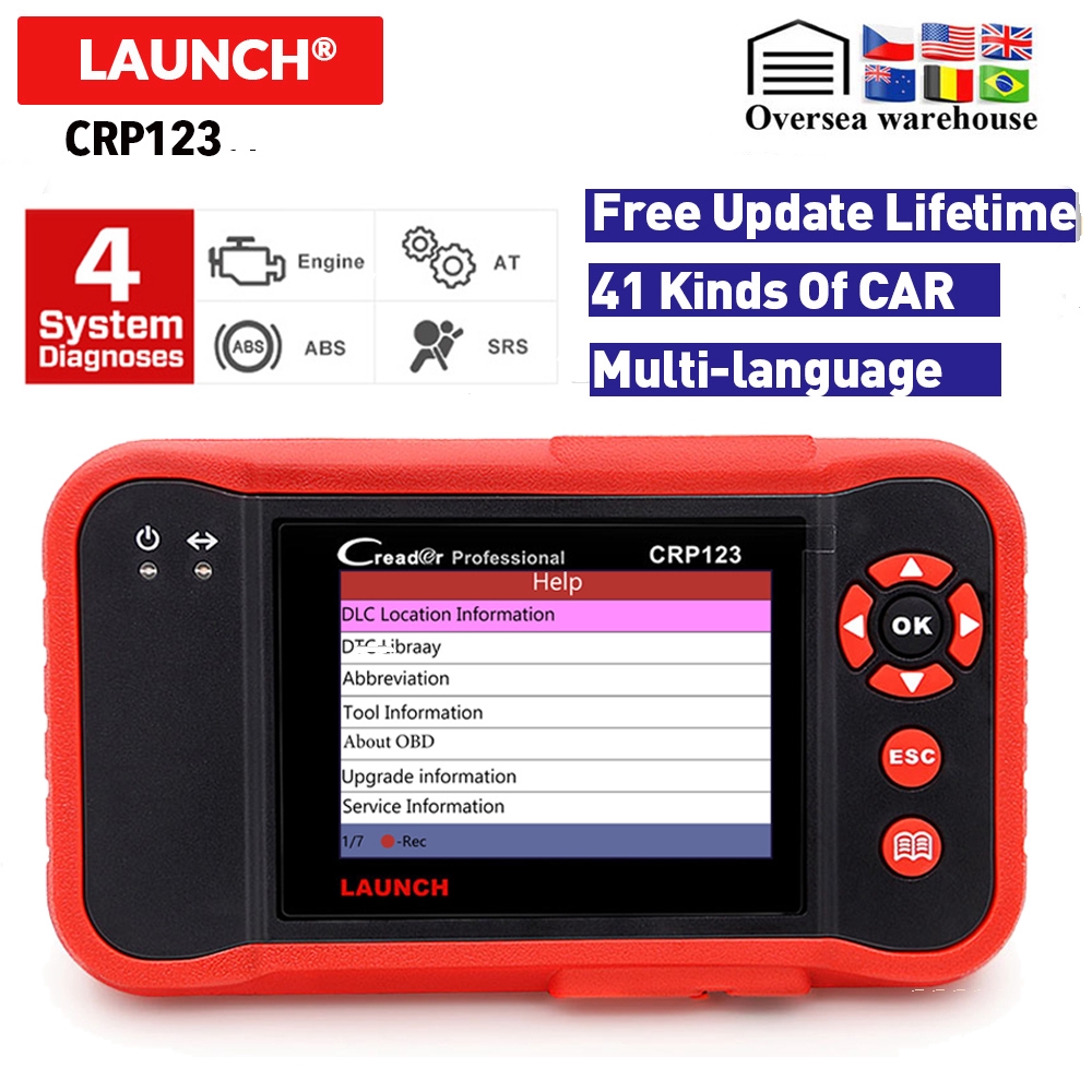 เปิดตัว Crader CRP123 OBD2 เครื่องมือวินิจฉัยอัตโนมัติ X431 crp123 ABS/SRS/GearBox/เครื่อง creader c