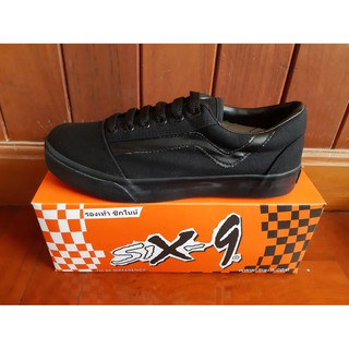 🔥Six-9 รองเท้าผ้าใบทรง vans สีดำล้วน ไซส์38-43 ชาย หญิง ส่งไว!!!