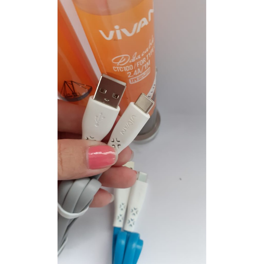 J49 Vivan type C เดิม 100% 2.4A 1 เมตร usb type c สายเคเบิลข้อมูลชาร์จเร็วสายเคเบิลข้อมูลสากล