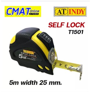 AT INDY ตลับเมตรหุ้มยาง  5 เมตร/16FT SELF LOCK รุ่น T501