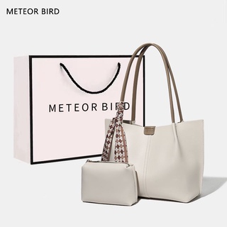 Meteor BIRD ใหม่ กระเป๋าสะพายไหล่ ทรงโท้ท ความจุขนาดใหญ่ แฟชั่นสําหรับสตรี