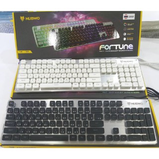 คีย์บอร์ด เกมมิ่ง USB NUBWO รุ่น FORTUNE NK-32 มีไฟ LED ปุ่มดำ