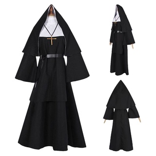 The Nun Valak Costume The Conjuring 2 Halloween Cosplay Fancy Dress Horror Black