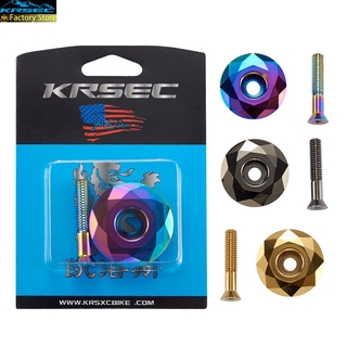 Krsec ฝาครอบสกรูถ้วยคอ โลหะผสมอลูมิเนียม 1-1/8 นิ้ว พร้อมสกรู อุปกรณ์เสริม สําหรับจักรยานเสือภูเขา