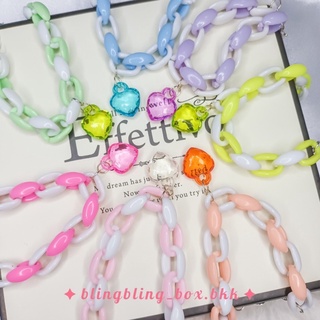 ❀พร้อมส่ง❀・❥สร้อยข้อมือ โซ่ พลาสติก  หัวใจ กำไล พาสเทล 🧡 .·:*¨ ¨*:·. 🧡