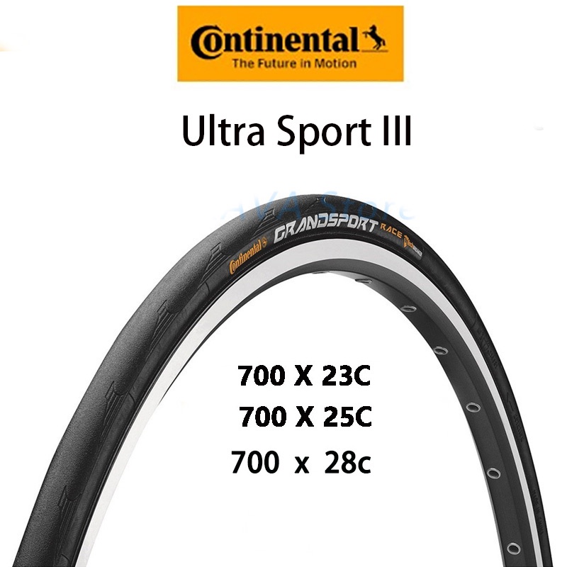 Continental ยางจักรยานเสือหมอบยาง Tube UltraSport III อะไหล่สำหรับ 700x23c 700x25c 700x28c 120TPI 60TPI จักรยานอะไหล่
