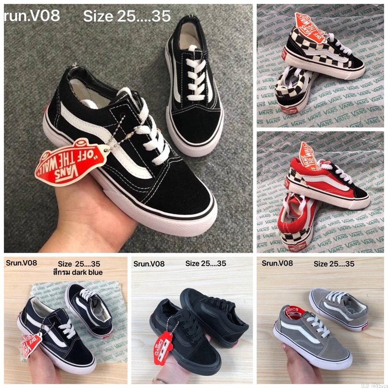 พร้อมส่งรองเท้า old skool (เด็ก)ใส่เที่ยว/เรียน ใส่ได้ทั้ง ช-ญ มีไซส์ 25-35