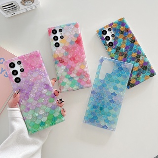 แฟชั่น สีสันสดใส เกล็ดปลา เคส Samsung Galaxy S23 Ultra S22 Ultra S21FE S22 S23 Plus + S21 Ultra S21Plus S20FE Note20 Ultra A53 A13 Case ใหม่ IMD หัตถศิลป์ ป้องกันการหล่น อ่อน เคส