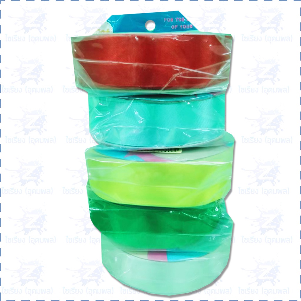 ริบบิ้นผ้าซาติน กว้าง 2.5 cm. ยาว 50 หลา ยี่ห้อ MT Favourgift 1 ม้วน