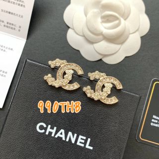 ต่างหู Crystal logo chanel