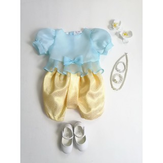ชุดไทยเด็ก สีฟ้า/เหลือง รุ่นMetta-blue/Yellow