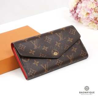 LOUIS VUITTON SARAH WALLET MONOGRAM INSIDE RED LEATHER