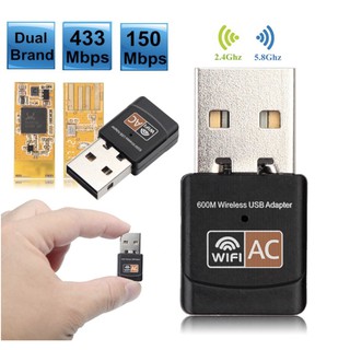 USB WIFI อะแดปเตอร์ USB Ethernet WiFi Dongle 600Mbps 5 GHz LAN USB Wi-Fi ADAPTER PC Antena Wi Fi Receiver การ์ดเชื่อมต่อ